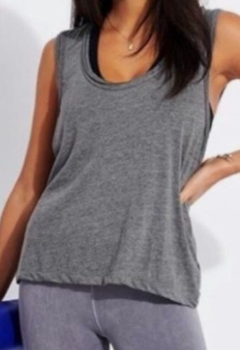 Free People FP Movement Back Country Tank Top Gray XS (fits a little over sized)